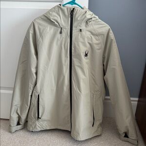 Spyder Men's Beige/Tan Hooded Ski Jacket